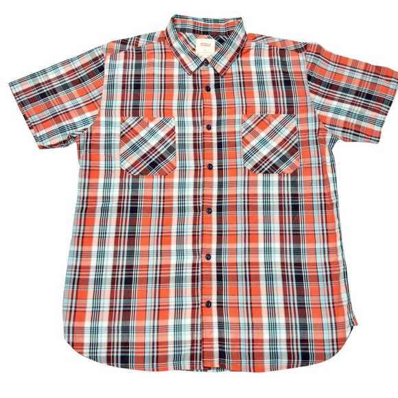 Levis Y2K Plaid Western Button‎ Up Shirt Mens XL - Picture 1 of 9